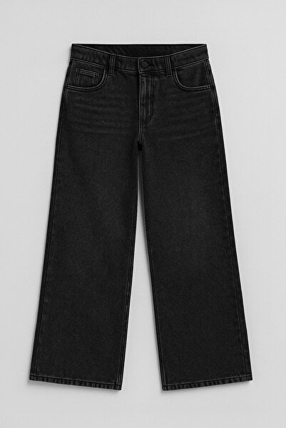 Bluewhite Women's Black High Waist Wide Leg Jean Pants