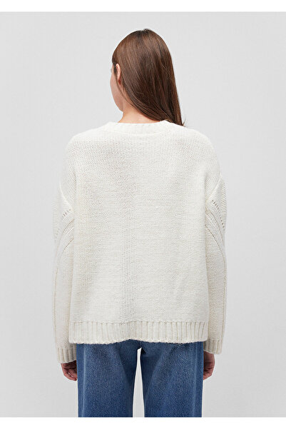 Mavi Λευκό πουλόβερ με λαιμόκοψη Loose Fit / Loose Relaxed Fit 1710478 -70057