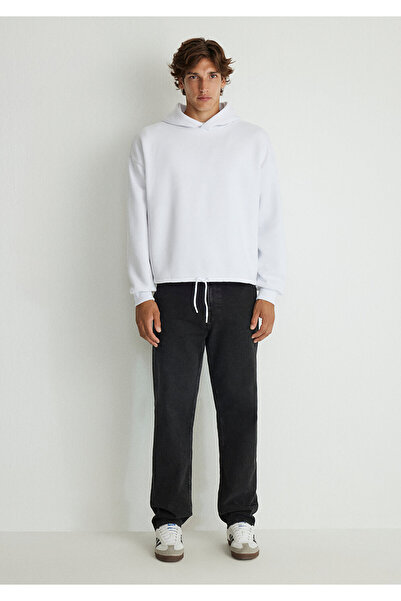 Mavi Elastic Waist Hooded White Sweatshirt 0S10168-620