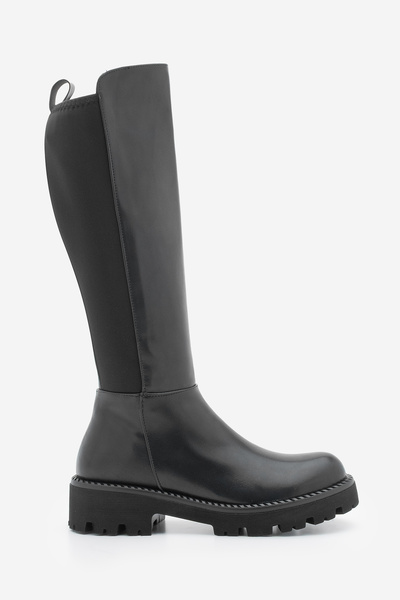 Marjin Γυναικείες καθημερινές μπότες Elastic Stretch Πάνω από το Γόνατο Verilas Μαύρο