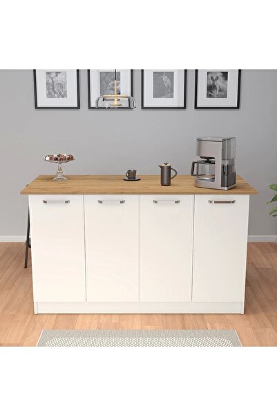 UMGMOBİLYA Patentli/BENZİLA SERİSİ 160cmlik Ada Mutfak Bar Masasi Yemek Masasi