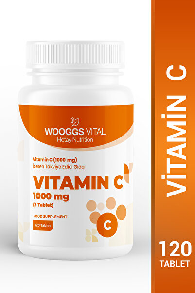 Hotay Nutrition Wooggs Vital C Vitamini Takviye Edici Gıda 2 tablet → 1000 mg - 120 Tablet