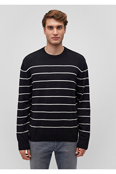 Mavi Чорний светр у білу смужку, прямий крій / Regular Fit 0710226-900