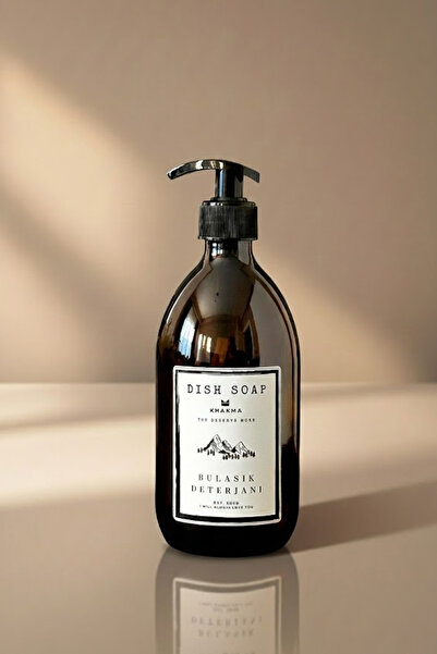 KHAKMA 500 مل زجاجة صابون منظف الأطباق من الزجاج الأصفر العنبر