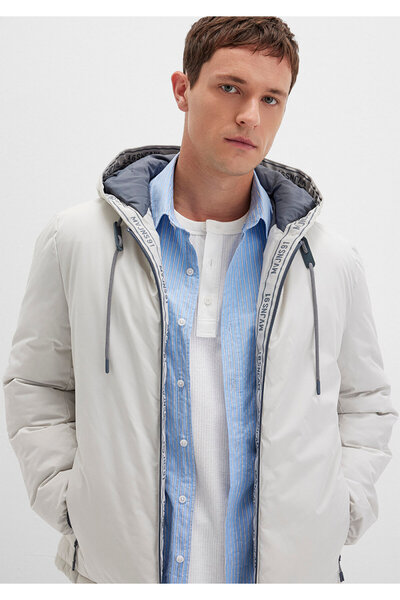 Mavi Light Gray Puffer Jacket with Hood 0110352 -70080