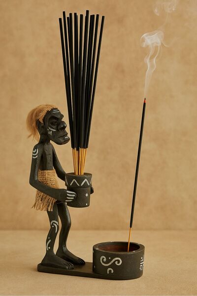 Uretti - Okay 5711 9464 El Yapımı Ahşap Primitif Aborjin Tütsülük El Yapımı -...