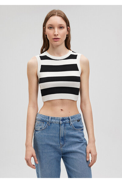 Mavi Tricotaj de cultură în dungi Top Fit / Fit Body 1710098 -85407