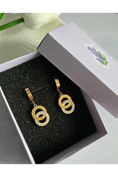 MİLUNXTE أقراط دائرية هندسية مرصعة بالأحجار - لمعان الأناقة - أقراط متدلية من الفولاذ - موديلات مجوهرات عصرية