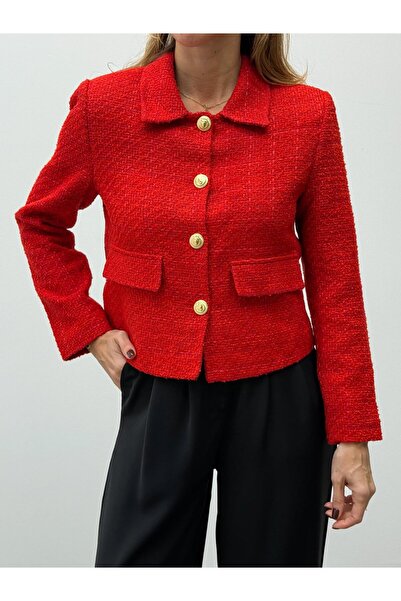 Maldia Shop Дамско сако от туид със златни копчета