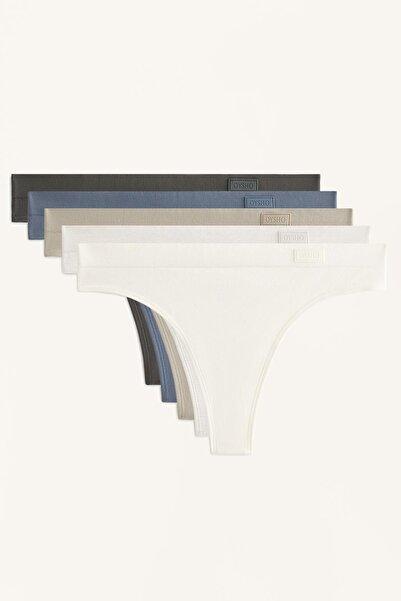 Oysho 5 adet dikişsiz, yumuşak dokunuşlu tanga külot