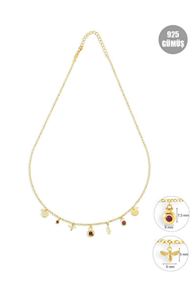 KURSHUNI Nar Ağacı, 925 Ayar Gümüş Kolye.