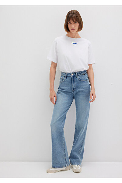 Mavi Koszulka Mini Miav z nadrukiem w kolorze białym, regularny krój / normalny krój 1612452-620