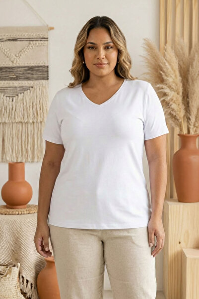 Stil Diva Plus Size Short Sleeve Basic T-Shirt 12481903