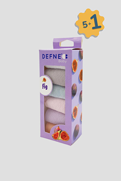 Defne Baby 5+1 Pair Premium Cotton Thin Jacquard Patterned Baby Socks Set – F...