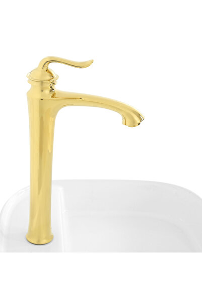 Maison Mex Tall washbasin mixer HELEN l.24 H.36.1 gold