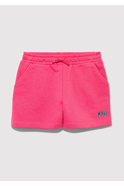 Mavi Logo Baskılı Pembe Şort 7410002-71111