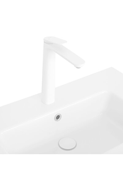 Maison Mex Tall washbasin mixer, SCHNEE, L.28 l.20.6 H.4.5 cm, matt white