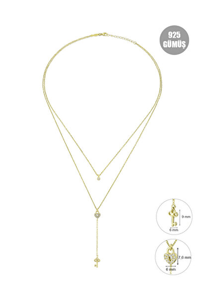 KURSHUNI Aşk Kilidi(İkili), 925 Ayar Gümüş Kolye.