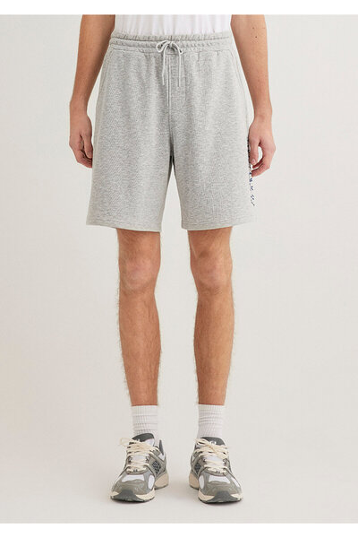 Mavi Baskılı Gri Şort 0410225-80196