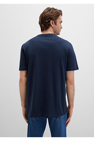 Mavi Bedrucktes marineblaues T-Shirt „Istanbul“, reguläre Passform / normaler Schnitt, 0611884-70490