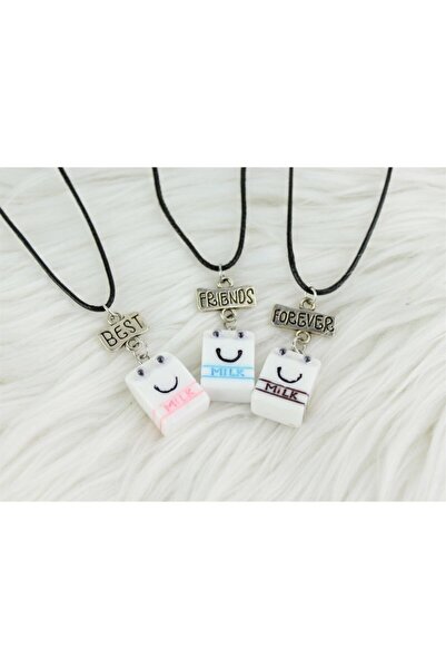 Acousticworld Milk Bff 3'lü Best Friends Suni Deri Ipli Kolye