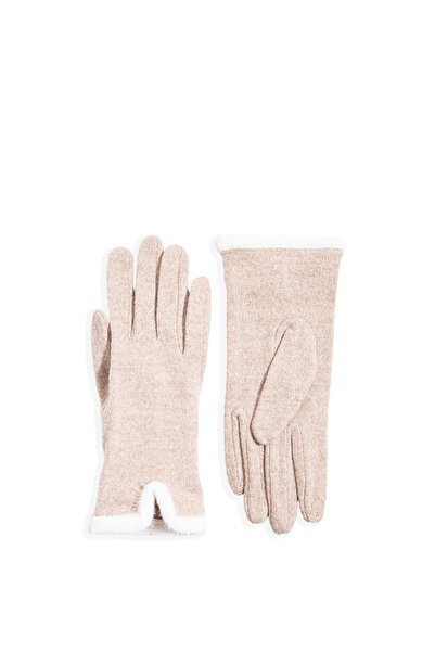 Mavi Heart Embroidered Beige Gloves 1911764 -33541