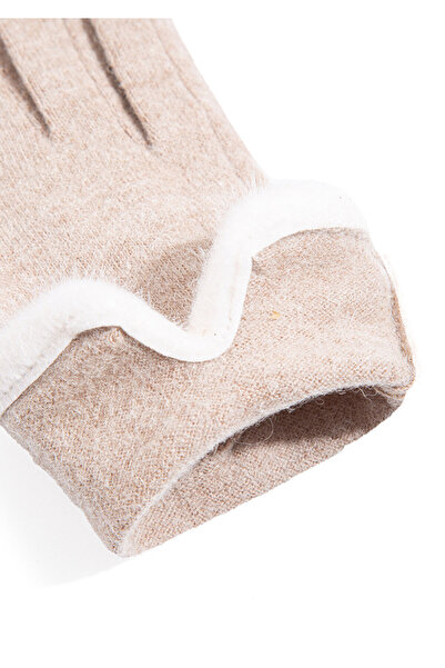 Mavi Heart Embroidered Beige Gloves 1911764 -33541