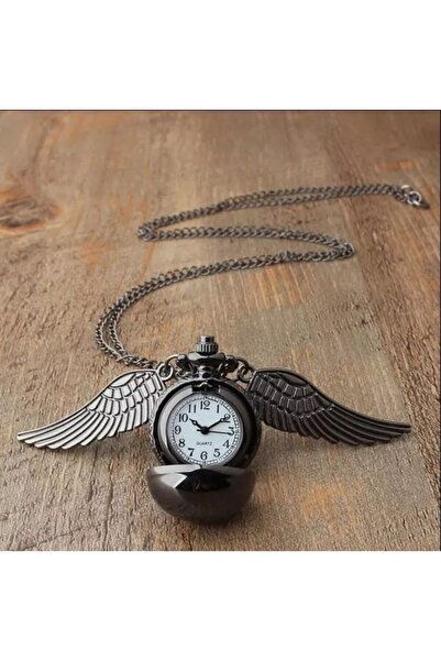 Acousticworld Snitch Siyah Kanat Saat Kolye Model 2