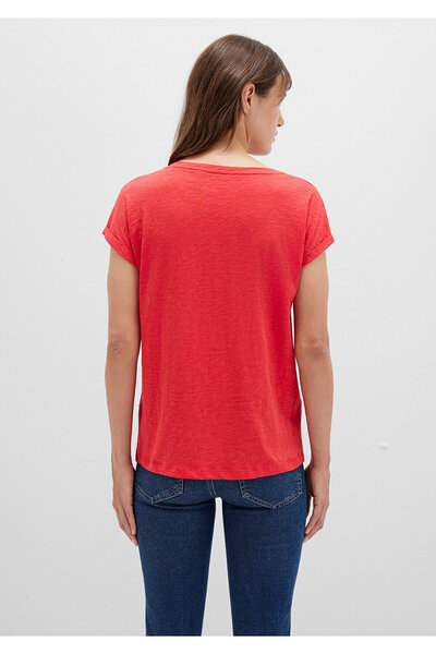 Mavi Rotes Basic T-Shirt mit V-Ausschnitt Loose Fit / Loose Relaxed Fit1600961-71083