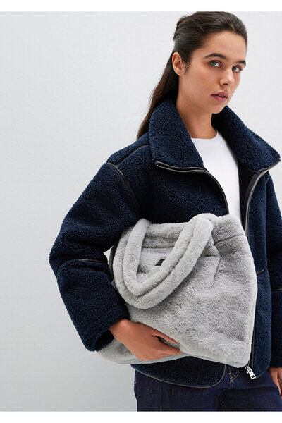 Mavi Gray Plush Shoulder Bag 197617-85550