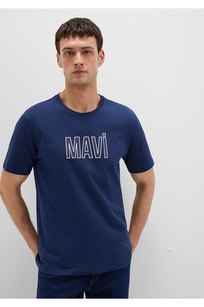 Mavi Emblémával nyomtatott sötétkék póló Normal Fit / Normal Fit066842-70758