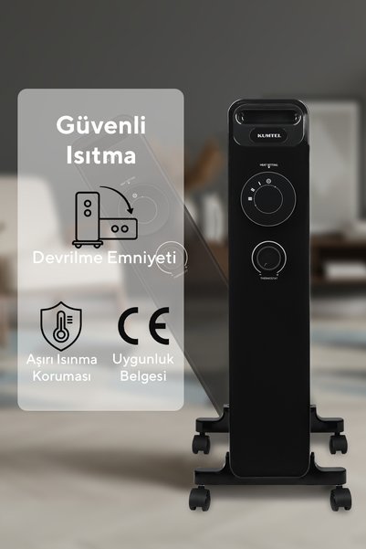 KUMTEL 9 Dilim Siyah Yağlı Radyatör Kum-1225S