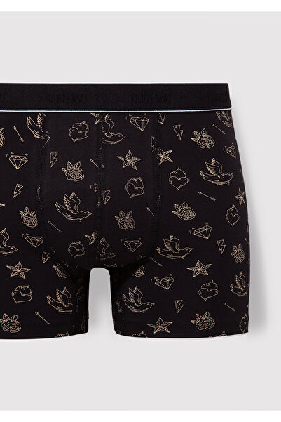 Mavi Bedruckter schwarzer Boxer 092449-85585