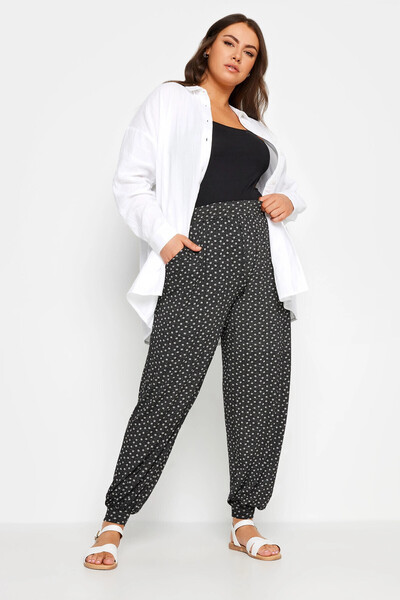 Stil Diva Plus Size Thin Trousers with Elastic Waist and Pockets302588