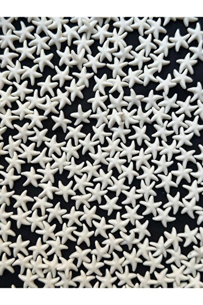 Bijumix Aksesuar 50 Adet Beyaz Kemik Görünümlü Deniz Yıldızı Akrilik Boncuk – Takı ve Aksesuar