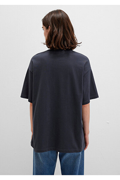 Mavi Šedé tričko s potiskem loga nadměrné velikosti / široký střih 1600843-82185