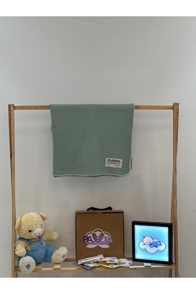 %100 Organik Pamuk 4 Kat Müslin Bebek Müslin & Çocuk Müslin Battaniyesi 100x120 cm Çoban Dikişli