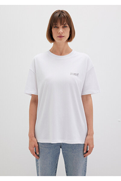 Mavi Λογότυπο Λευκό T-Shirt Loose Fit 1611309-620