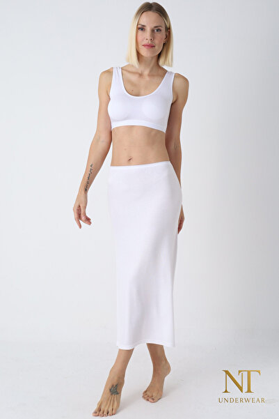 NT Underwear Căptușeală lungă din bambus pentru fustă, Maxi Jupon – țesătură naturală, model modern.