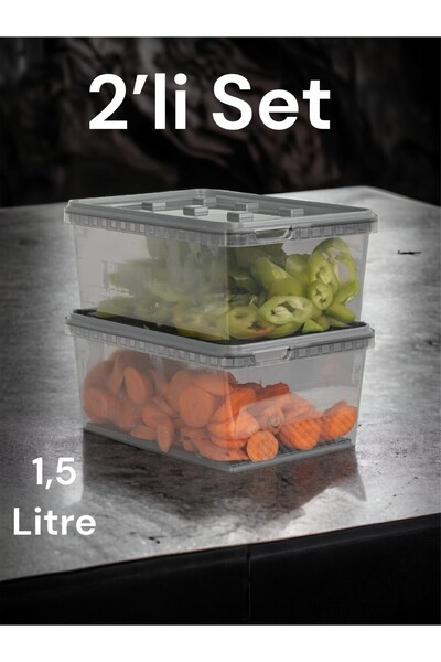 Nesto Home 2 Adet 1,5 Litre Sızdırmaz Saklama Kabı Seti