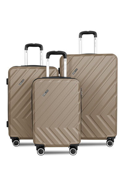 PARAJOHN مجموعة شيفرون من 3 حقائب سفر بعجلات صلبة من مادة ABS مع 4 عجلات دوار...