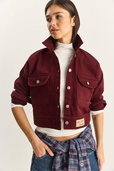 Bianco Lucci Women's Double Pocket Gabardine Jacket