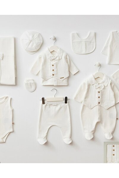 Mert Baby Vest Set 10-Piece Organic Hospital Discharge Set White 100% Cotton ...
