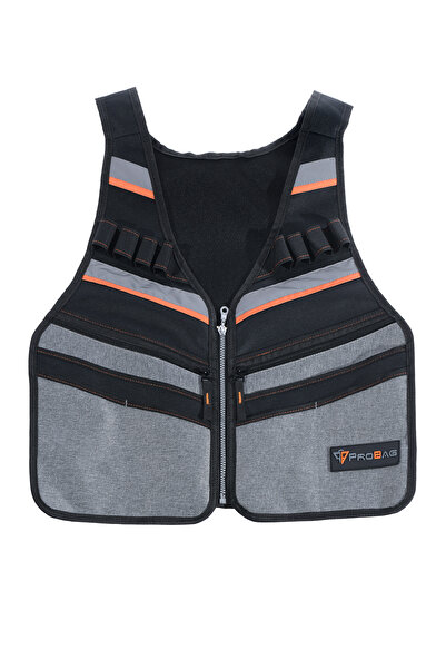 Probag 19 Pocket Electrician Tool Vest |   Water Resistant |   Reflective Work Vest