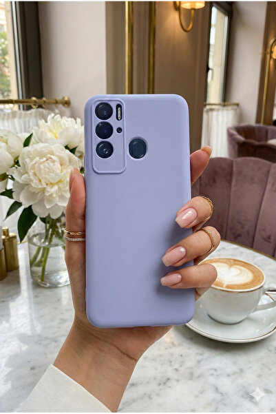 Hatreds Tecno Pova Neo Uyumlu İçi Kadife Mat Renkli Kamera Korumalı Kılıf - Lila