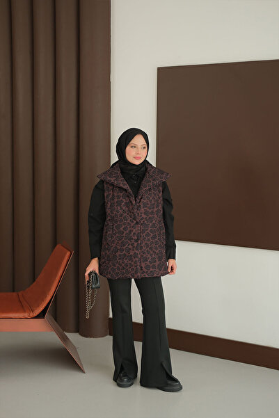 LOCCO Women's Stone Detail Vest Brown