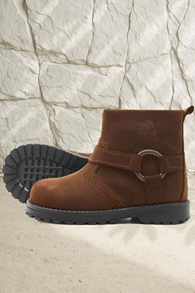 Rakerplus Chiron Hakiki Deri Tarçın Rengi Fermuarlı Bebek Çizme