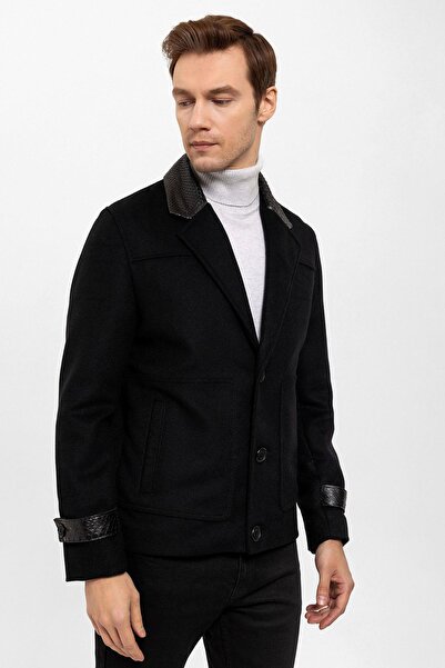 Deriderim Black Lupan Stamp Fabric Men's Jacket