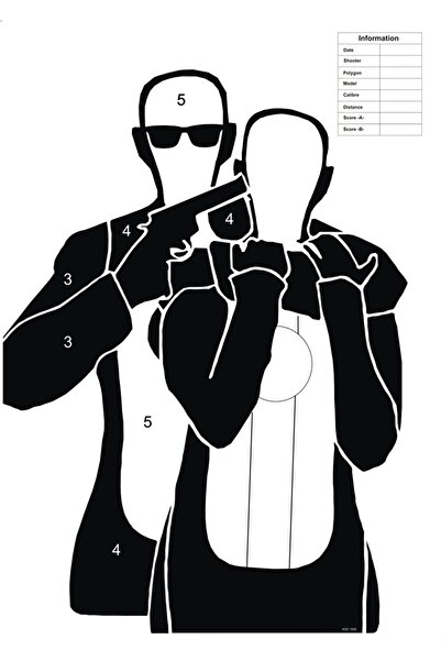 SİM Taktik Atış Hedef Kağıdı 104S (10 Adet) 64x90cm (Büyük boy)