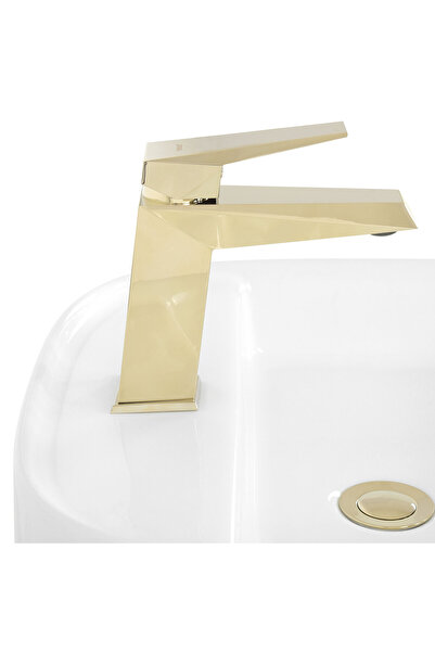 Maison Mex Basin mixer, ROCK, L.6 l.14 H.17 cm, gold